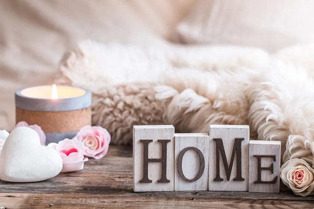 Фототапет – Натюрморт с надпис Home