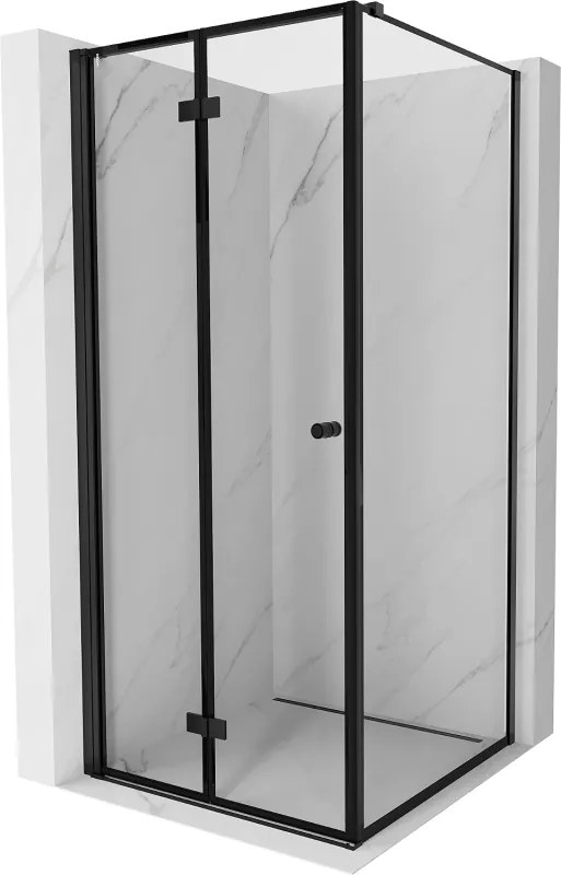 Mexen Mist-F сгъваема душ кабина лява 90 x 90 см, черна рамка, черна - 8A6T-090-090-70-70-L