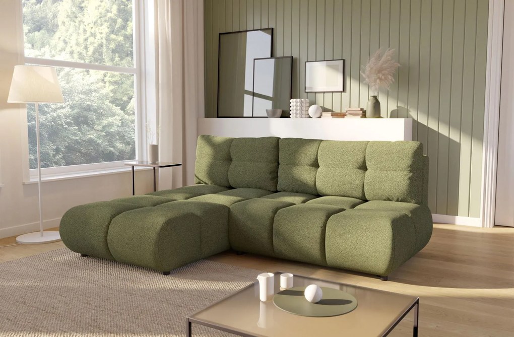 Ъглов Диван Лимо - Маслинен - Ляв