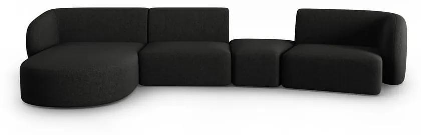 Черен ъглов диван, ляв ъгъл Shane - Micadoni Home