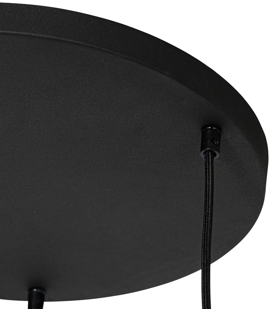 Модерна висяща лампа черна 3-светлина - Cloth