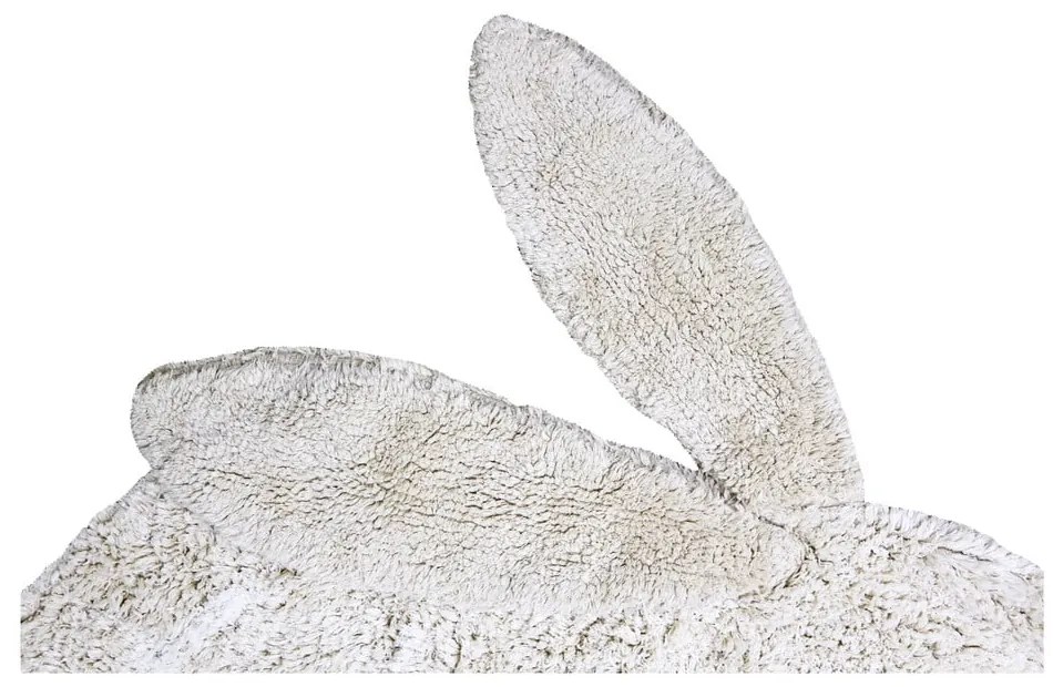 Светлосив ръчно изработен памучен детски килим подходящ за пране 130x135 cm Bunny – Lorena Canals