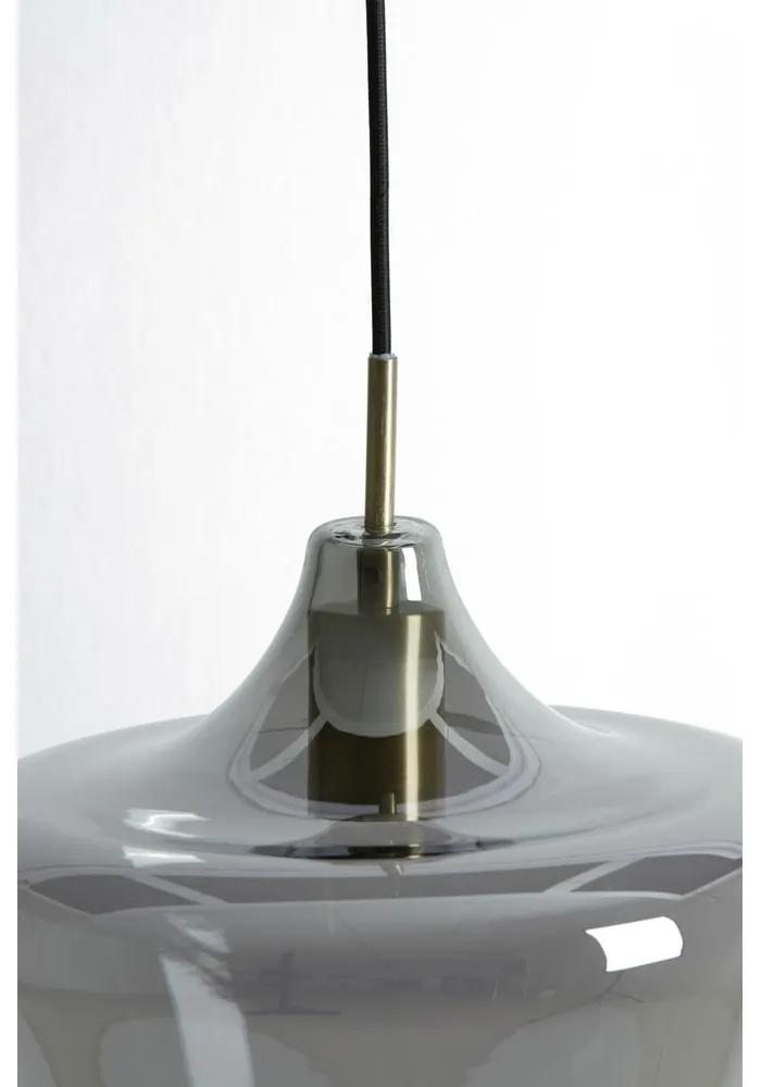 Сива лампа за таван със стъклен абажур ø 22 cm Solly - Light &amp; Living