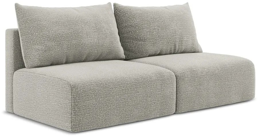 Светлосив разтегателен диван с място за съхранение 216 cm Kalena – Makamii