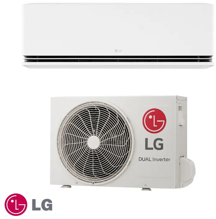 Инверторен климатик LG New Deluxe H09S1D.NS1 + H09S1D.U12, 9000 BTU, 21 м2, A+++, Wi-Fi, Йонизатор, R-32, Бял