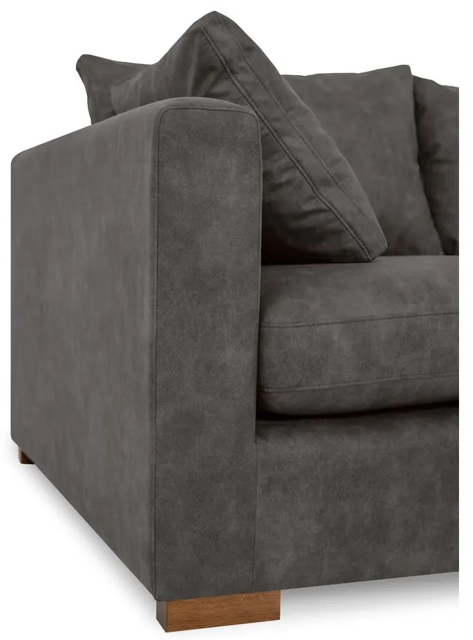 Антрацитен диван от изкуствена кожа 266 cm Hamburg – Scandic