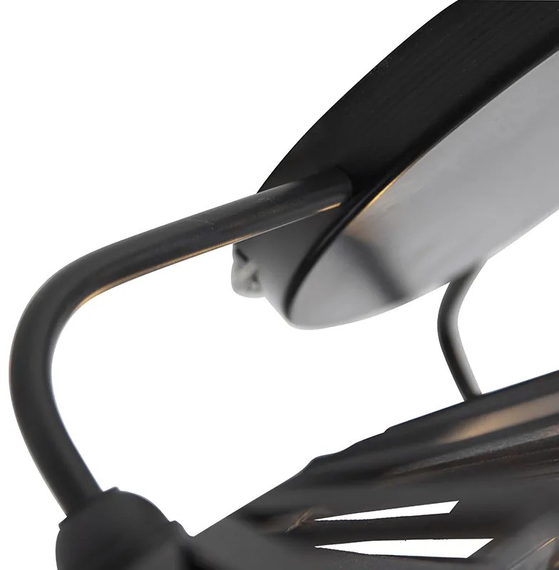 Ръстичен таванен аплик черен 3-светлина - Leia