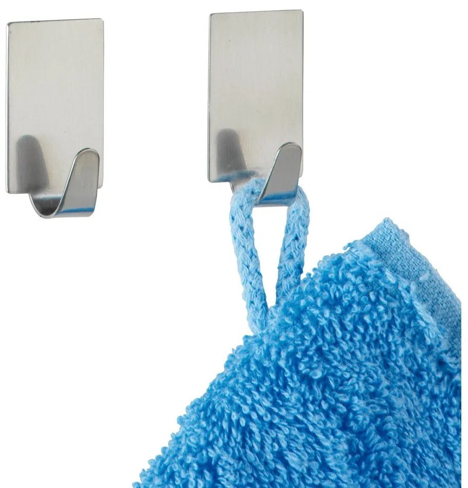 Комплект от 4 самозадържащи се куки от неръждаема стомана Square - Wenko