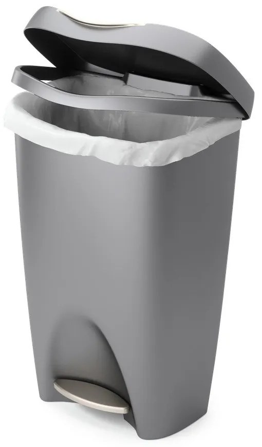 Сиво пластмасово кошче за боклук с педал 50 l Brim – Umbra
