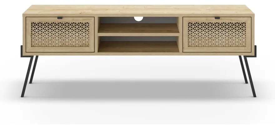 Масичка за телевизор с дъбов декор в естествен цвят 140x51 cm Ecrin - Marckeric