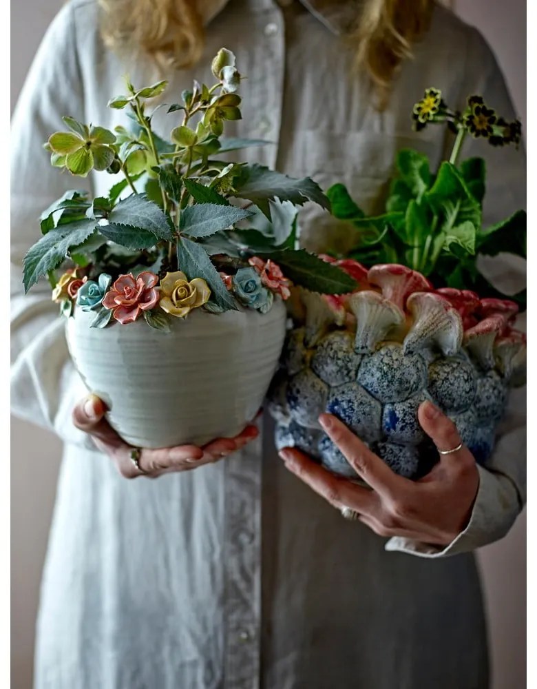 Глинено ръчно рисувано покритие за кашпа ø 19,5 cm Eanna – Bloomingville