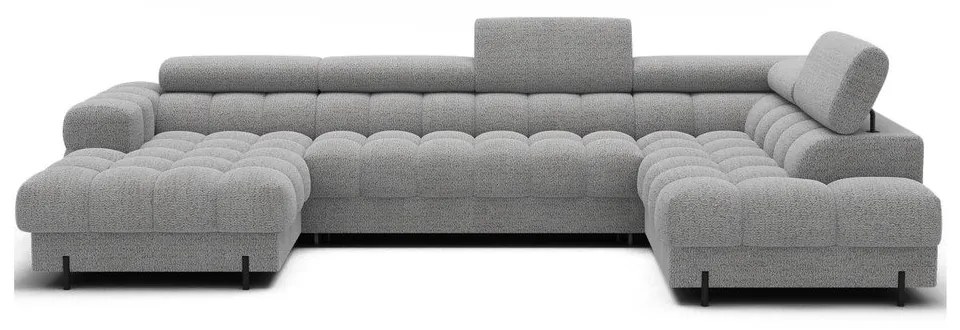 Сив разтегателен ъглов диван от букле (десен ъгъл U форма) Feraria – ELTAP