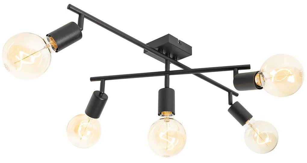 Модерен прожектор черен 5-светлина - Facil