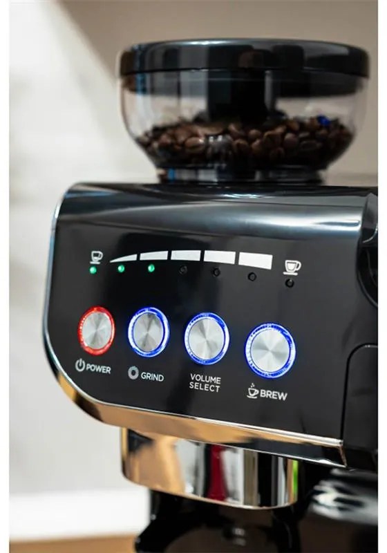 Еспресо машина за мляно кафе и капсули 8 в 1 Oliver Voltz OV51171L8M, 2672W, 2 л, 5 адаптера, 19 bar, Вградена кафемелачка, Черен