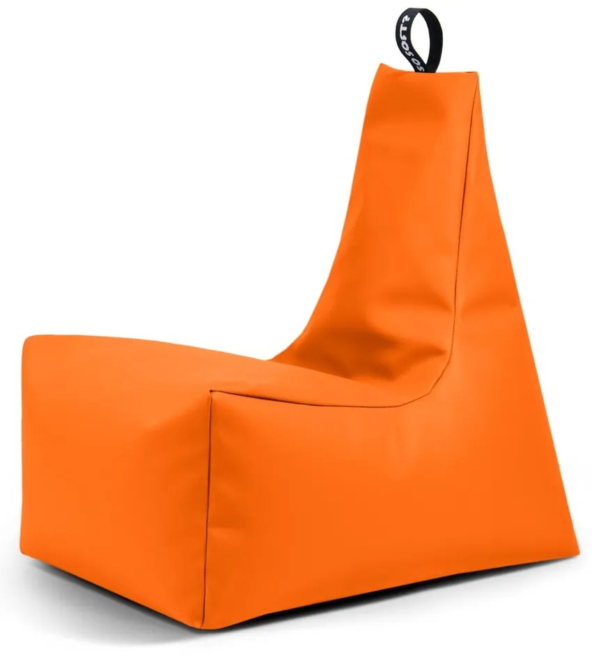 Оранжев детски пуф от изкуствена кожа Icy M – So Soft?