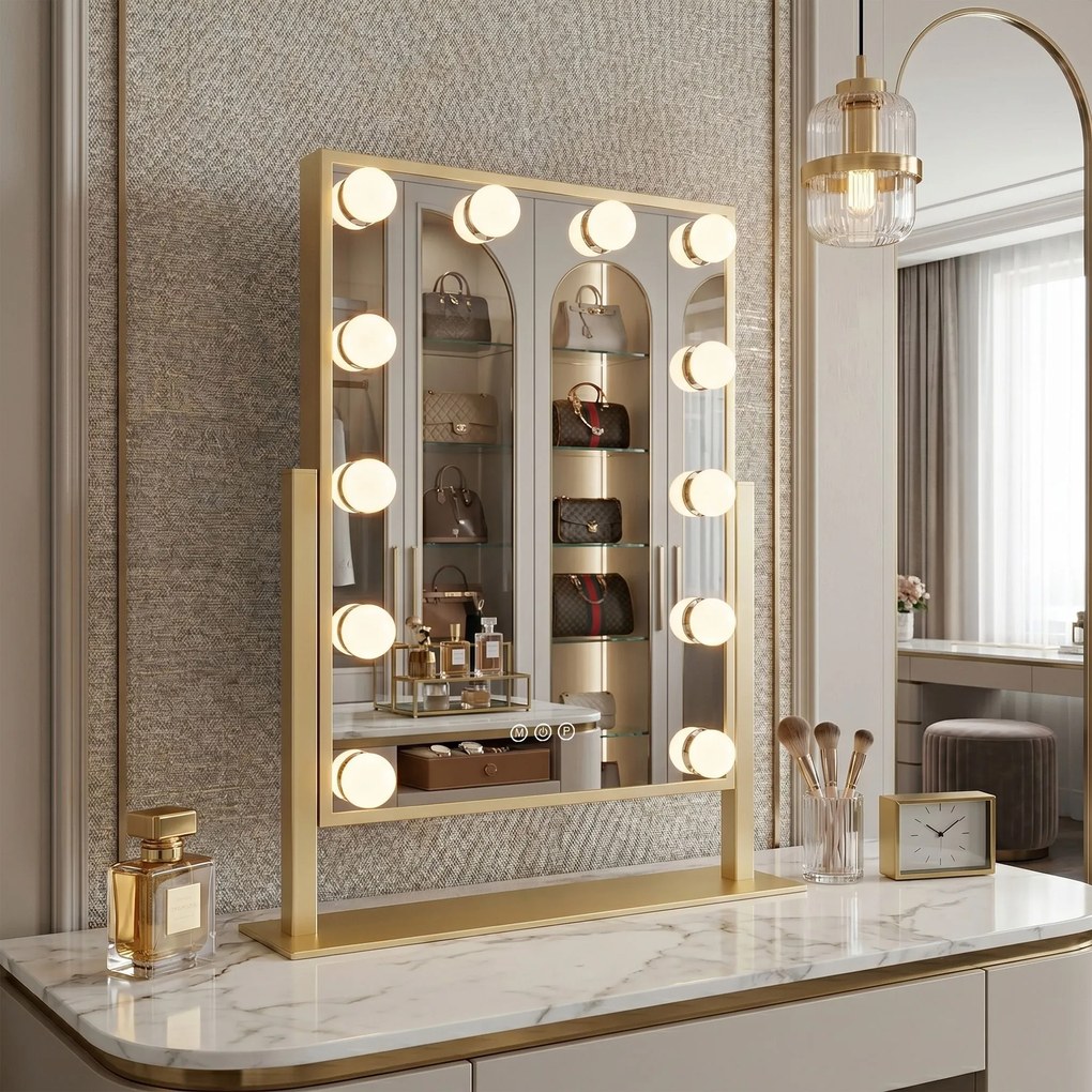 Огледало LED HOLLYWOOD L.Gold 30x40