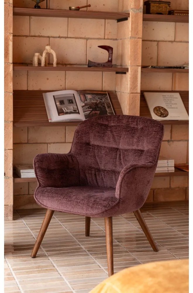 Тъмнолилаво кадифено кресло Lenn – Dutchbone