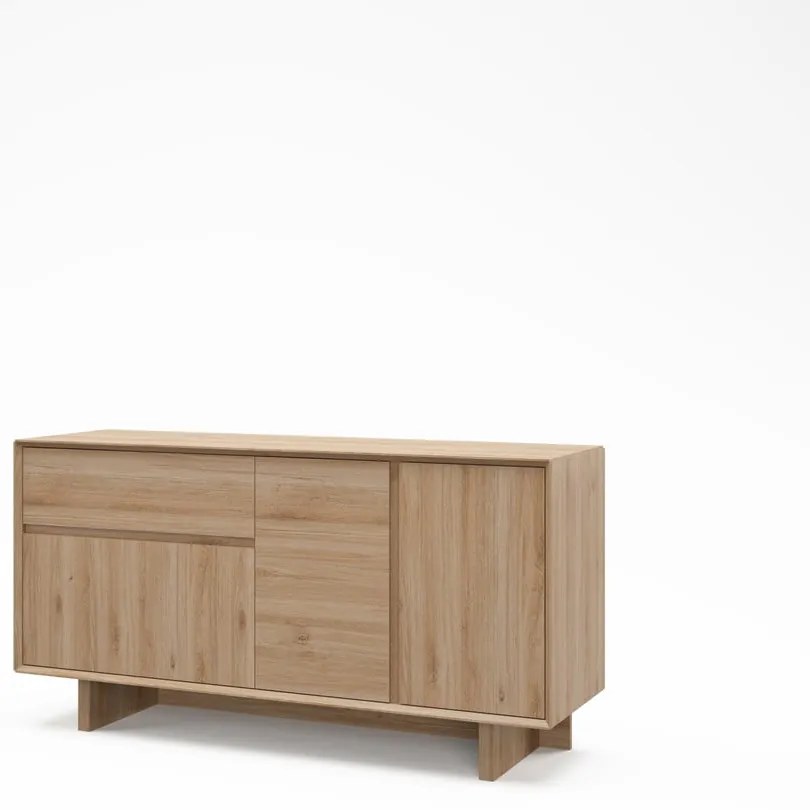 Скрин от дъбов декор в естествен цвят 146x76x45 cm Carpi – Marckeric