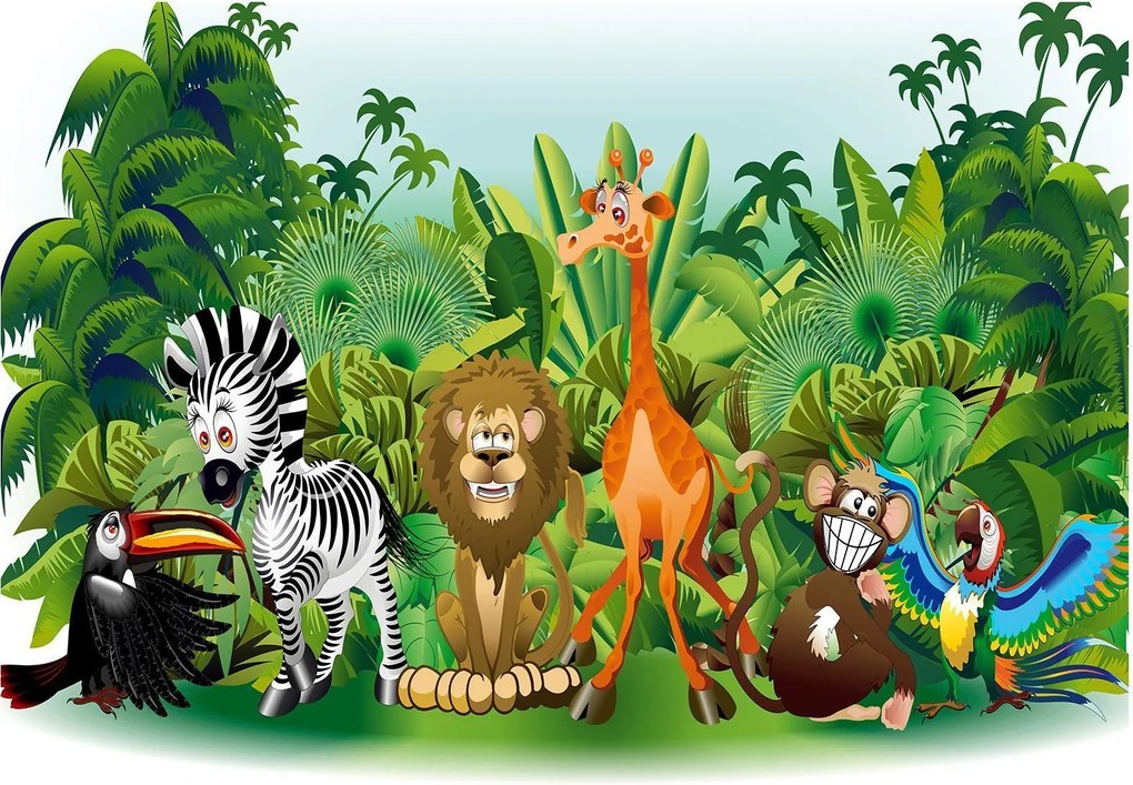 Самозалепващ се фототапет - Jungle Animals - 245x175