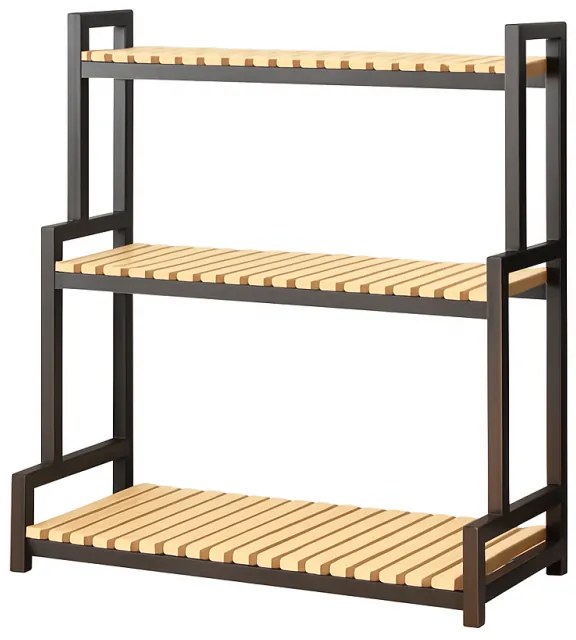 Метална стойка за растения 3-етажен рафт за цветя в тавански стил 95 см