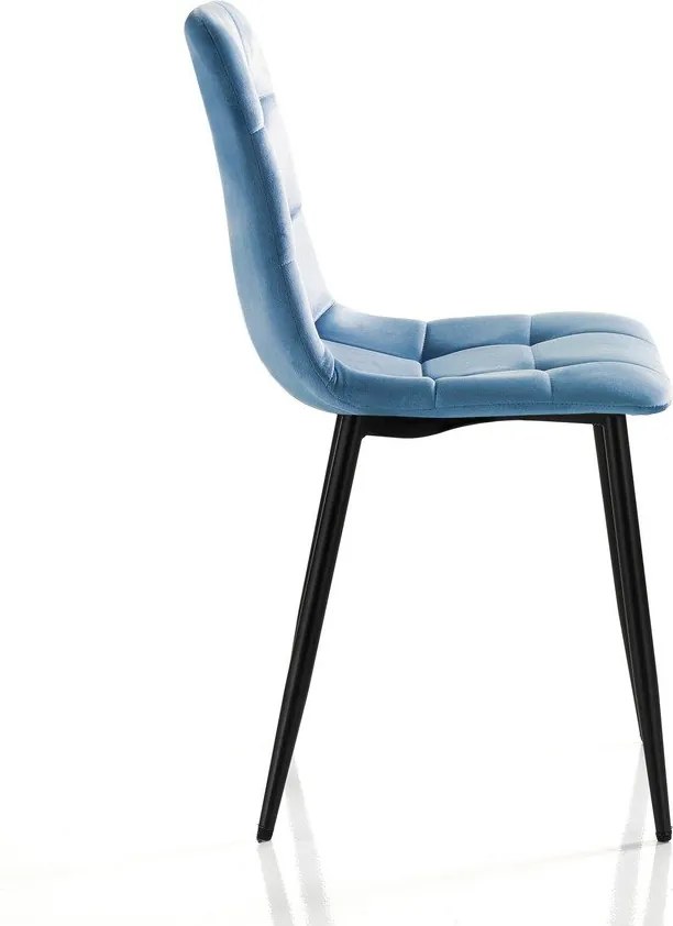 Сини кадифени трапезни столове в комплект от 2 броя Faffy - Tomasucci