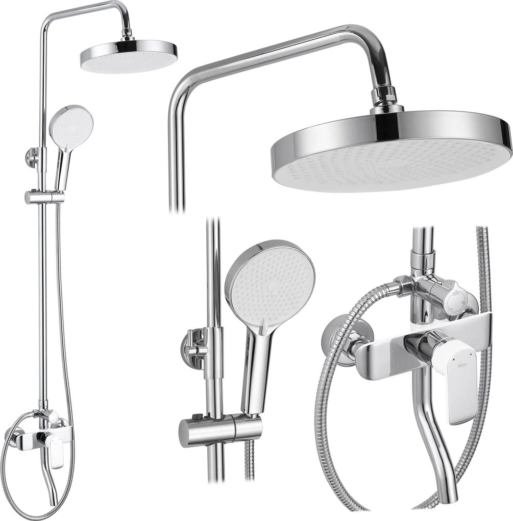Комплект за душ REA BLOOM WHITE CHROME