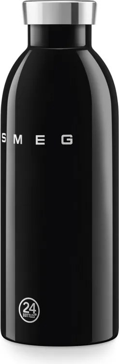 Термо бутилка SMEG Clima 50's Style WBF01BL, 500 мл, Херметично затваряне, Двустенна, Неръждаема стомана 18/8, Черен