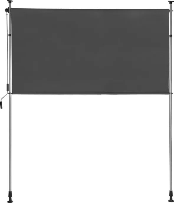 Свободностояща тента за балкон, параван за тераса с дръжка - сива