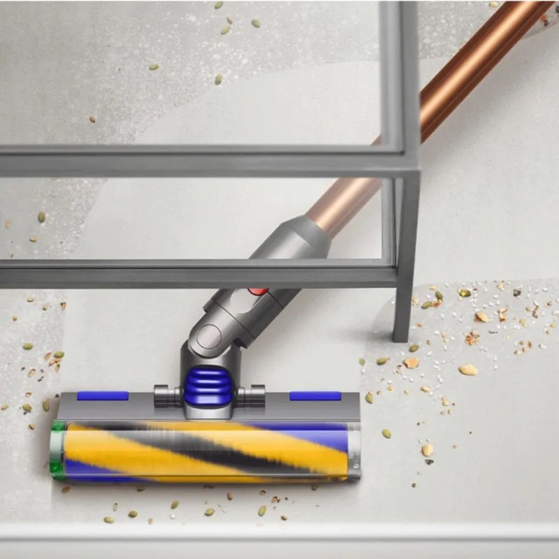 Вертикална прахосмукачка Dyson V15 Detect Аbsolute 447000-01, 660W, 0.76 л, 60 мин автономия, Сензори, 3 режима, LCD, Сив/златист