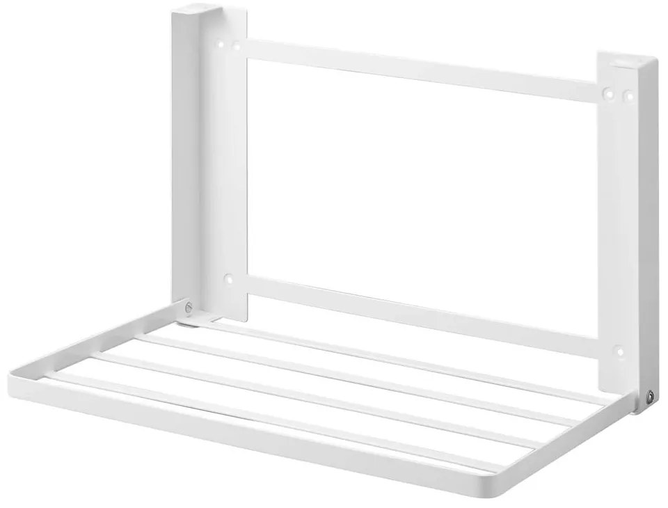 Стенен стоманен рафт за баня в матово бял цвят Tower – YAMAZAKI