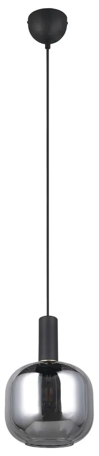 Черно висящо осветително тяло със стъклен абажур ø 20 cm Diva – Trio