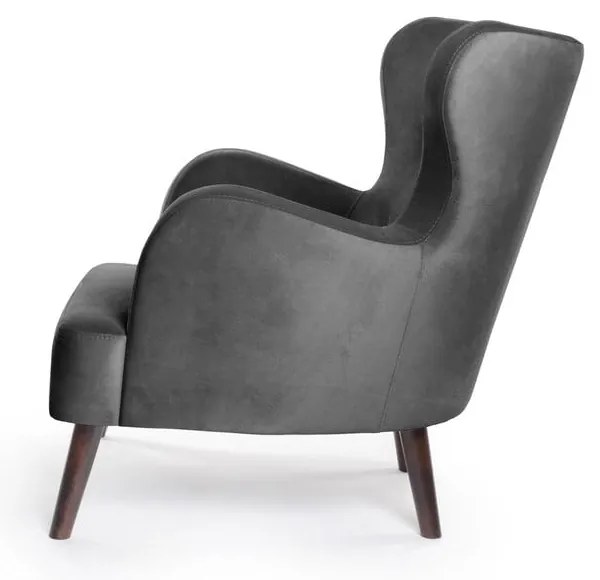 Тъмносиво кадифено кресло Noemye – Bonami Selection