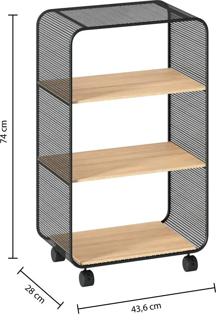 Етажерка 5five, Метал и дърво, 3 отделения