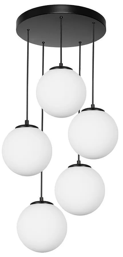 Пендел СИТИ, черен/бял, 5xE27