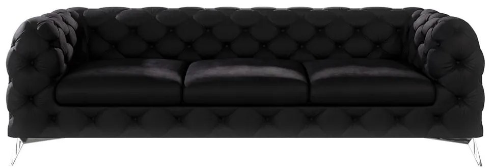 Черен кадифен диван 243 cm Chelsea – Ropez