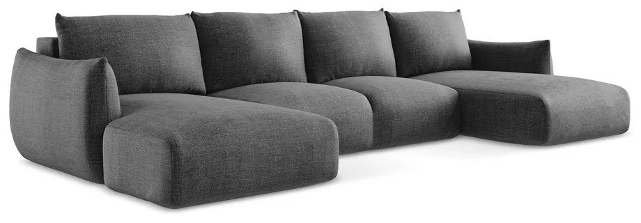 Тъмносив сгъваем ъглов диван (U форма) Leila – Makamii