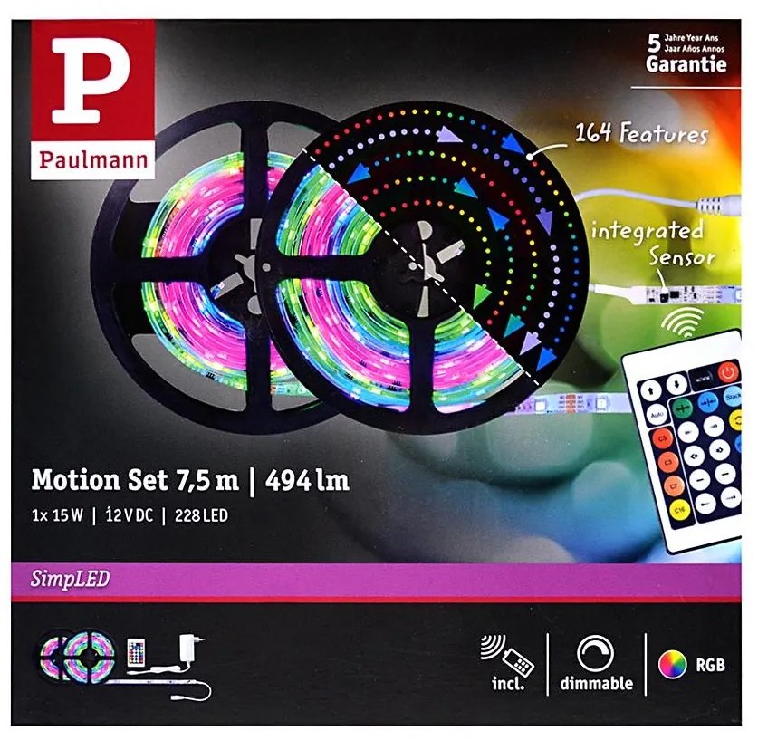 Paulmann 70514 - LED RGB/15W Димируема лента SIMPLED 7,5m 230V + д.у.