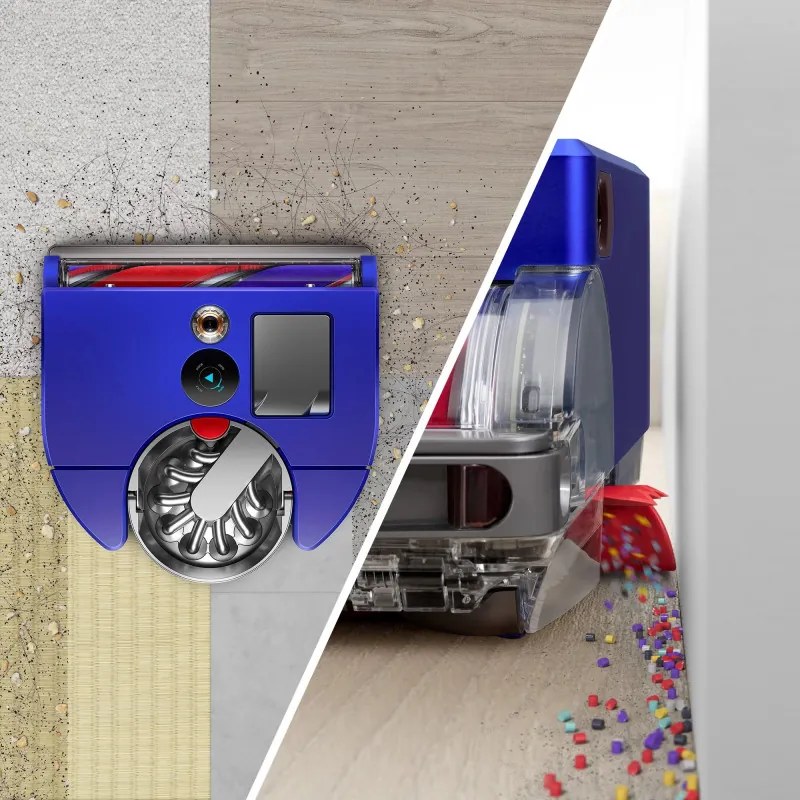 Прахосмукачка робот Dyson 360 Vis Nav, 65 AW, 22000 Pa, 110000 об/мин, 4 режима, 360° визуална навигация, Hyperdymium, Нисък профил, Син/никел