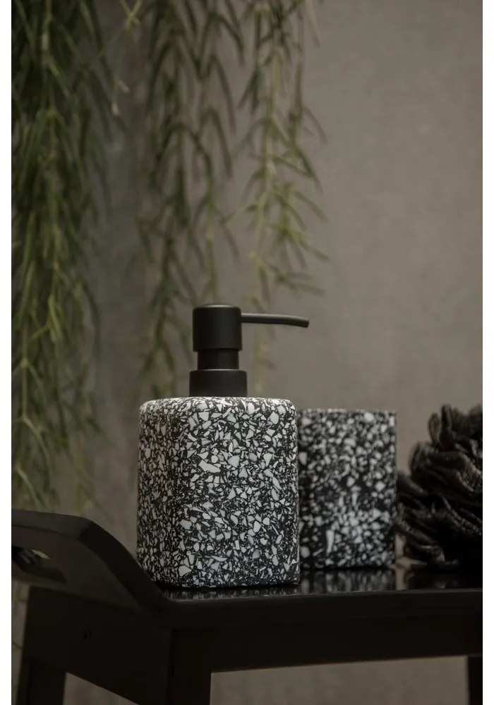 Черна чаша за четки за зъби Terrazzo - Wenko