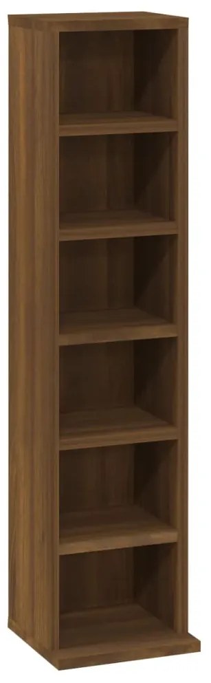 815074 vidaXL Етажерка за дискове, кафяв дъб, 21x20x88 см, инженерно дърво