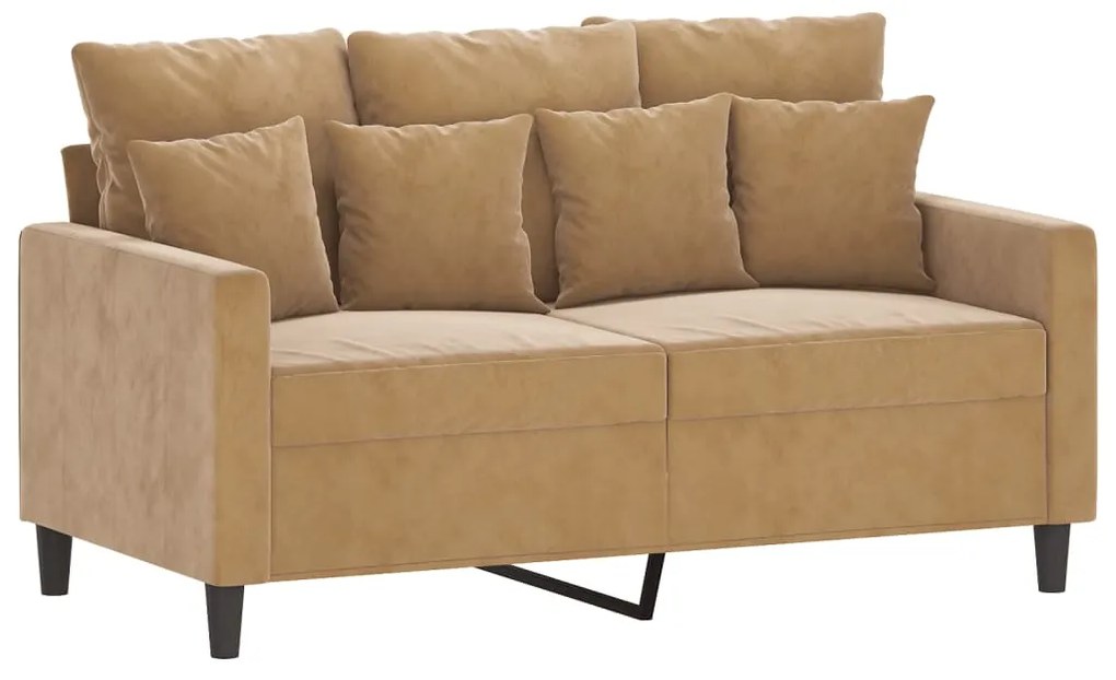 359300 vidaXL 2-местен диван, кафяв, 120 см, кадифе