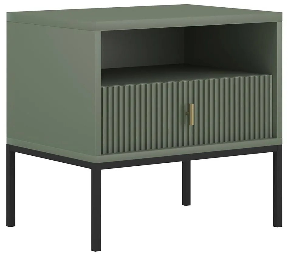 Нощно шкафче SUE зелено/черно