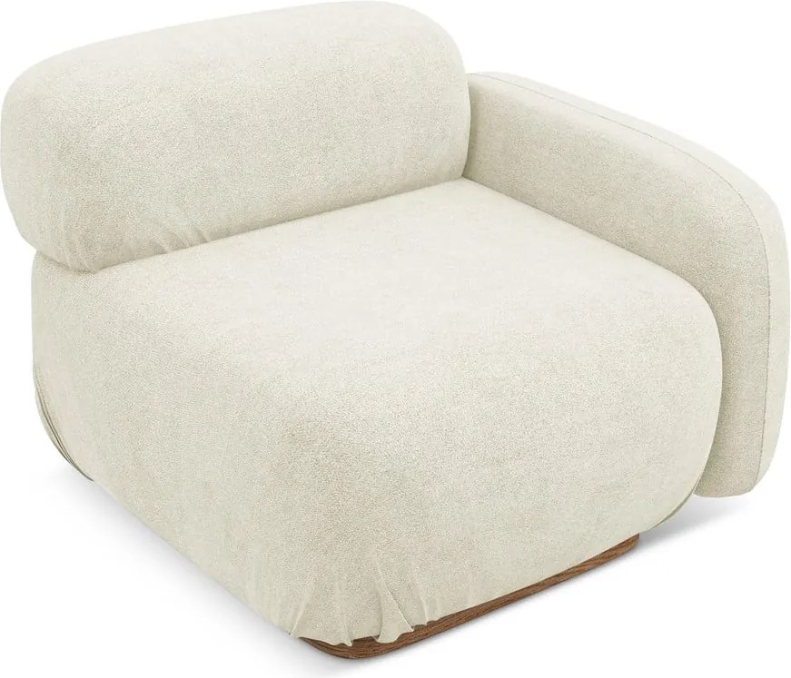 Кремав модул за диван от букле (десен ъгъл) Ailani – Makamii