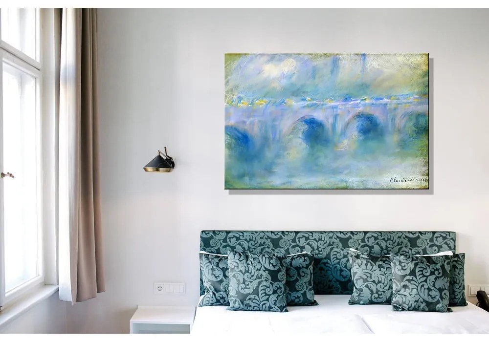 Репродукция на картина на Клод Моне - , 90 x 60 cm Le Pont de Waterloo - Fedkolor