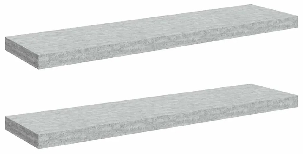 326604 vidaXL Окачени стенни рафтове 2 бр бетонно сиви 90x23,5x3,8 см МДФ