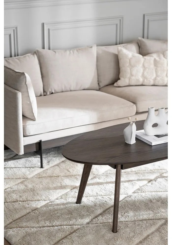 Тъмнокафява масичка за кафе от декор от дъб 65x130 cm Yumi – Rowico