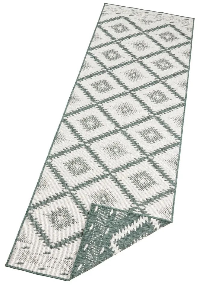 Зелен и кремав килим на открито , 350 x 80 cm Malibu - NORTHRUGS