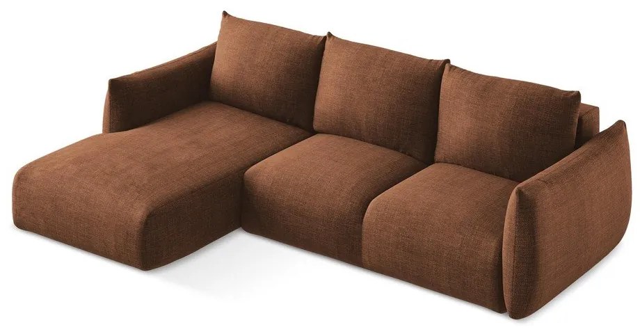 Теракотен сгъваем ъглов диван (ляв ъгъл) Leila – Makamii