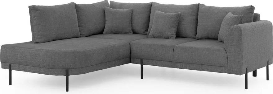 Тъмносив шенилов ъглов диван (ляв ъгъл/L форма) Mauris – Ropez