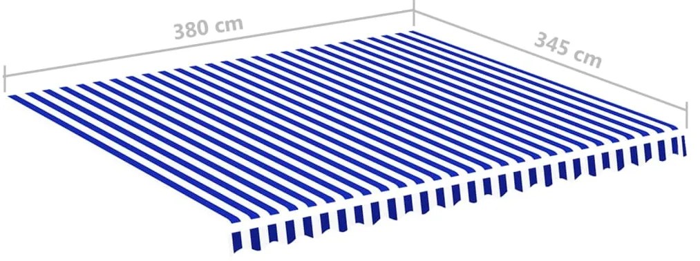 Резервно платнище за тенти, синьо и бяло, 4х3,5 м